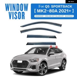 アウディ Q5 E-TRON 2008-2024 ウィンドウバイザー アクセサリー アウター トリム クローム ディフレクター バイザー レインガードドアバイザー ベント - Q5L Sportback-80A