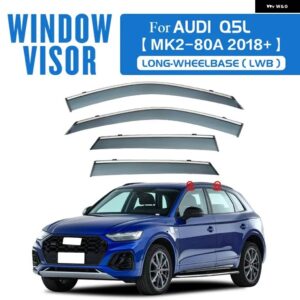 アウディ Q5 E-TRON 2008-2024 ウィンドウバイザー アクセサリー アウター トリム クローム ディフレクター バイザー レインガードドアバイザー ベント - Q5L LWB MK2-80A
