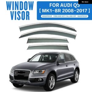 アウディ Q5 E-TRON 2008-2024 ウィンドウバイザー アクセサリー アウター トリム クローム ディフレクター バイザー レインガードドアバイザー ベント - MK1-8R 2008-2017