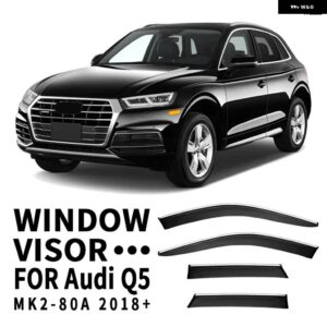 アウディ Q5 E-TRON 2008-2024 ウィンドウバイザー アクセサリー アウター トリム クローム ディフレクター バイザー レインガードドアバイザー ベント - SWB MK2-80A 2018