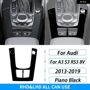 アウディ A3 S3 RS3 8V 2013-2019 カーボンセンター コンソール ギア シフト サラウンドカバー カー インテリア アクセサリー ステッカー - Piano Black