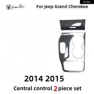ジープ レッドカーボンパターン室内 装飾 センター コンソール ギア ボックス パネル グランド チェロキー 2015 2014 アクセサリー - black