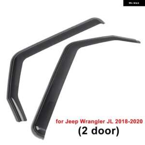 ジープ 2/4個 ブラック車ウィンドウ ディフレクター 内蔵レインシールド ラングラー JL 2018-2022/JK 2007-2018 - for　JL　18-20　2　door