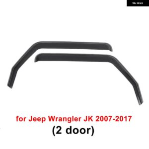 ジープ 2/4個 ブラック車ウィンドウ ディフレクター 内蔵レインシールド ラングラー JL 2018-2022/JK 2007-2018 - for　JK　07-17　2　door