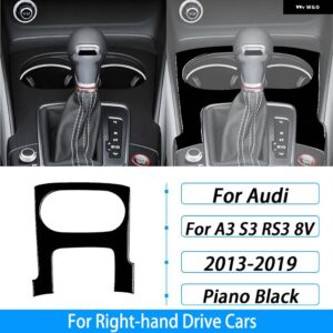 アウディ A3 S3 RS3 8V 2013-2019 カーボンウォーターカップ ホルダー サラウンド パネル トリム カバー インテリア アクセサリー ステッカー - Piano Black4
