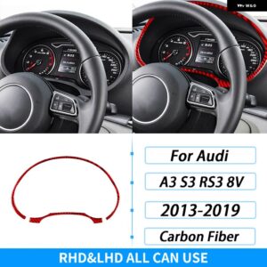アウディ A3 S3 RS3 8V 2013-2019 カーボン ダッシュボード スピード メーター サラウンド パネル カバー カー インテリア アクセサリー ステッカー - red carbon fiber
