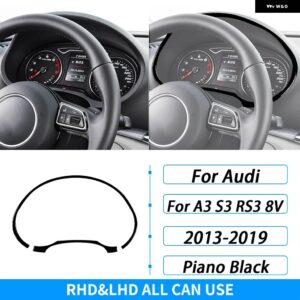 アウディ A3 S3 RS3 8V 2013-2019 カーボン ダッシュボード スピード メーター サラウンド パネル カバー カー インテリア アクセサリー ステッカー - Piano Black