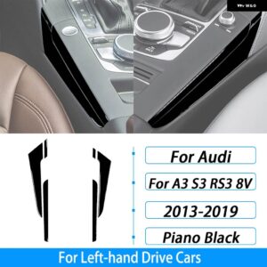 アウディ A3 S3 RS3 8V 2013-2019 カーボンセンター コンソール ギア シフト 両側カバー インテリア アクセサリー ステッカー - Piano Black