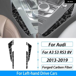 アウディ A3 S3 RS3 8V 2013-2019 カーボンセンター コンソール ギア シフト 両側カバー インテリア アクセサリー ステッカー - Forged Carbon Fiber