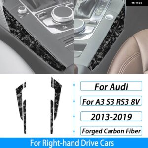 アウディ A3 S3 RS3 8V 2013-2019 カーボンセンター コンソール ギア シフト 両側カバー インテリア アクセサリー ステッカー - Forged Carbon Fiber5