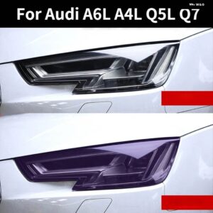 アウディ A6L A4L Q5L Q7 A5 Q3 A3L ヘッドライト フィルム TPU ライト コントロール 黒化ライトフィルムランプフード変色フィルム - 16-19Q7