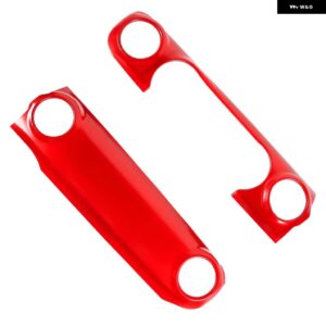 ジープ ダッドボード パネル 装飾 カバー トリム ラングラー JL グラディエーター JT 2018-23 インテリア アクセサリー ABS - Red