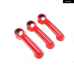 ジープ ラングラー JK 2011-2017 カーボン スタイル アウター チェンハンドルシェルカー スタイリング アクセサリー ABS ドアハンドル ステッカー - Red