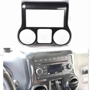 ジープ カーナビゲーション コントロール パネル デコレーション ステッカー ラングラー JK 2011-2017 アクセサリーカーボン スタイリング モールディング - carbon　pattern