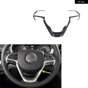 ジープ チェロキー 2014-16 プラスチック カーボン スタイル 装飾 アクセサリー インテリア ギアドア トリム ステッカー - steering　wheel