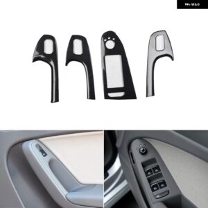 アウディ A4 B8 2009 10 11 12 13 14 15 16 右ハンドル プラスチック カーボン スタイル 装飾 アクセサリー インテリア ステッカー - A Power window
