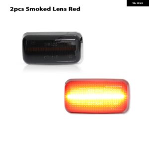 シボレー アンバー/レッド フル LED デュアル リア フェンダー マーカー ライト 2015 年以降の GMC 2500HD 3500HD ダ - 2pc Smoked Red