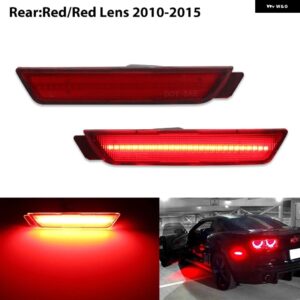 シボレー フロント/アンプリアサイドマーカー ランプ アンバー/ホワイトレッド 2010-2015 カマロ フロントバンパー LED フェンダー/ - 2pc Rear Red2