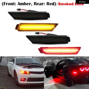 シボレー フロント/アンプリアサイドマーカー ランプ アンバー/ホワイトレッド 2010-2015 カマロ フロントバンパー LED フェンダー/ - Front Rear