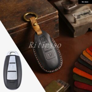 スズキ 3ボタン レザーカーリモートキーシェルカバー ケース V ITARA スウィフトイグニスキザシ SX4 バレーノ ERTIGA 2016- - black