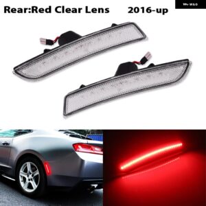 シボレー アンバー/レッドフロント/リアバンパー フル LED サイドマーカー ライト キット カマロ OEM ウィンカーライト /ドライビングラ - 2016-up Clear Red