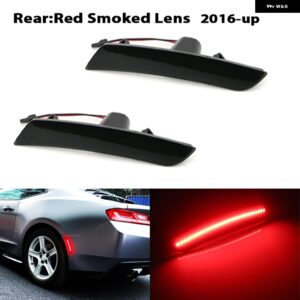 シボレー アンバー/レッドフロント/リアバンパー フル LED サイドマーカー ライト キット カマロ OEM ウィンカーライト /ドライビングラ - 2016-up Smoked Red