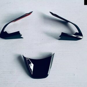 スズキ スイフト ZC ZD 2024 2025 カーアクセサリー ABS クロームステアリングホイール パネルカバー ベゼルトリム インサートバ - Piano Black