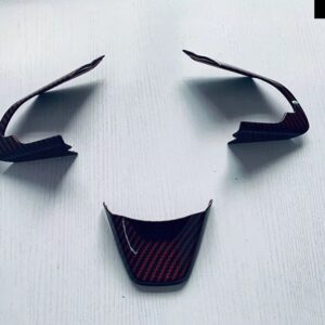 スズキ スイフト ZC ZD 2024 2025 カーアクセサリー ABS クロームステアリングホイール パネルカバー ベゼルトリム インサートバ - Red carbon