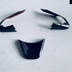 スズキ スイフト ZC ZD 2024 2025 カーアクセサリー ABS クロームステアリングホイール パネルカバー ベゼルトリム インサートバ - Black Carbon