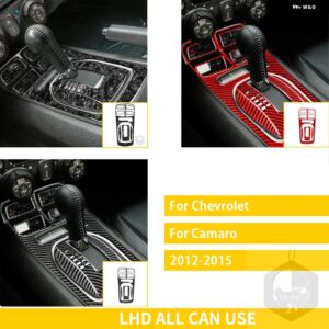 シボレー カマロ 2012-15 アクセサリーカーボン車内中央制御ギアシフトカバー トリム ステッカー カスタムパーツ アクセサリー 交換用部品