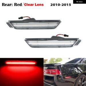 シボレー 2010-2015 カマロ フロント/リア フルサイド マーカー ライト 12V アンバー/レッド 合計96個のSMD LED搭載 カス - 2PC Rear Red