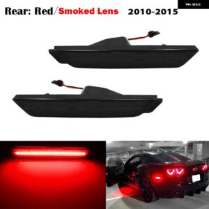 シボレー 2010-2015 カマロ フロント/リア フルサイド マーカー ライト 12V アンバー/レッド 合計96個のSMD LED搭載 カス - 2PC Rear Red4