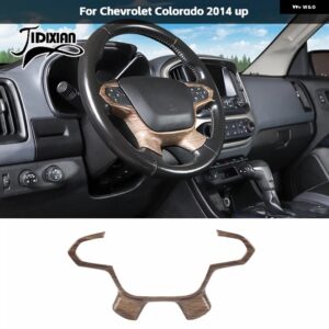 シボレー 木目調車内 装飾 カバー アクセサリー コロラド 2014 2015 2016 アップ GMC キャニオン 2014-2022 カスタム - Steering wheel cover