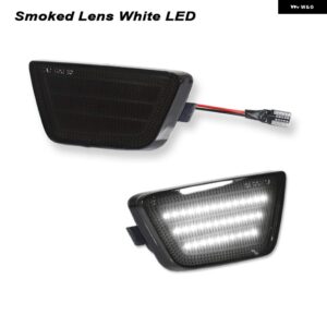 シボレー フロントバンパー アンバー/ホワイト フル LED サイドマーカー ライト 2011-2015 クルーズ パーキングライト /ウィンカー - Smoked Lens White