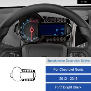 シボレー ソニック 2012-16 カーボン/PVC 車内ソフトトリム スピードメーター 装飾 ステッカー カバー カスタムパーツ アクセサリー - 20C