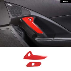 シボレー コルベット C7 2014-2019 ABS 車インナードアアームレスト 電気スイッチボタンフレームカバー トリム ステッカー 自動車ア - red