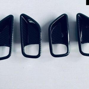 スズキ スイフト ZC ZD 2024 2025 カーボン調インナードアハンドルカバー キャッチボウルトリム インサートベゼルフレームガーニッシュ - Black Carbon