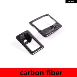 シボレー ABS カーボン/レッド コルベット C7 2014-2019 ドア窓リフトスイッチフレームカバー トリム ステッカー カーアクセサリー - carbon fiber