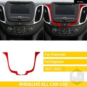 シボレー エクスプローラー 2017-2022 アクセサリーカーボン車内中央制御ナビゲーションパネルトリム ステッカー 装飾 カスタムパーツ アク - 20 red