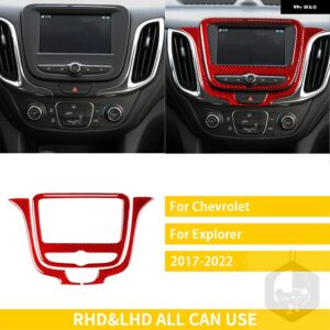 シボレー エクスプローラー 2017-2022 アクセサリーカーボン車内中央制御ナビゲーションパネルトリム ステッカー 装飾 カスタムパーツ アク - 23 red