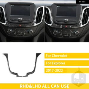 シボレー エクスプローラー 2017-2022 アクセサリーカーボン車内中央制御ナビゲーションパネルトリム ステッカー 装飾 カスタムパーツ アク - 20 black