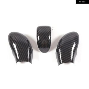 シボレー コルベット C6 2005-2013 ABS ブラック/カーボンカーギアシフトヘッドカバー トリム ステッカー カーアクセサリー カスタ - 3 pcs ABS Carbon