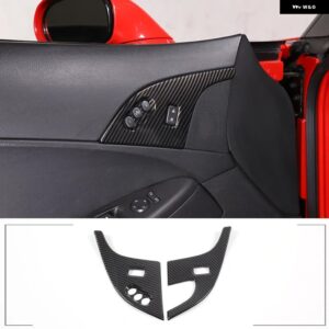シボレー ABS カーボン コルベット C6 2005-2013 ガラスリフトフレームアームレスト ボックス カバー ステッカー カーアクセサリー - 5