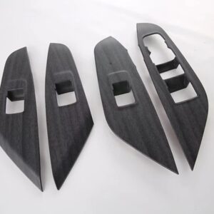 シボレー シーカー トラック ス 2023 2024 ABS カーボンスタイル ドアウィンドウ アームレスト カバー スイッチパネル トリム モー - Black Wood Grain