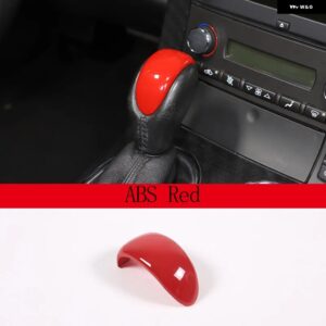 シボレー コルベット C6 2005-2013 カーボン/レッドシフトヘッドカバー 装飾 ステッカー インテリアアクセサリー カスタムパーツ アク - 1 pcs RED