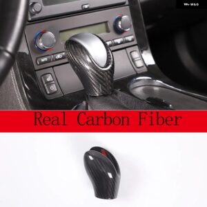 シボレー コルベット C6 2005-2013 カーボン/レッドシフトヘッドカバー 装飾 ステッカー インテリアアクセサリー カスタムパーツ アク - 1 pcs Real Carbon2
