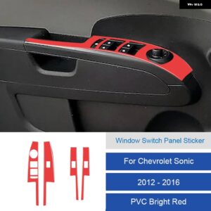 シボレー LHD ソニック 2012-16 カーボン/PVC 車内ソフトトリム ウィンドウ スイッチパネルステッカー カバー カスタムパーツ アク - 17B LHD