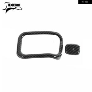 シボレー ギアシフト非常灯ランプ ボタン 装飾 カバー シルバラード GMC シエラ 2014-2018 アクセサリー カスタムパーツ アクセサリ - carbon fiber 2 pcs