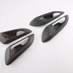 シボレー シーカー トラック ス 2023 2024 ABS カーボンスタイル インナードアハンドル カバー キャッチ ボウル トリム インサート - Black Wood Grain