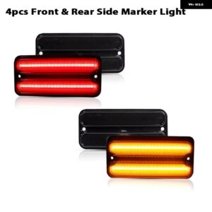 シボレー フロント/アンプリアサイドマーカー ランプ 1968-1972 ブレイザー C10 C20 ピックアップ / アンプ GMC ピックアッ - 4pcs red amber
